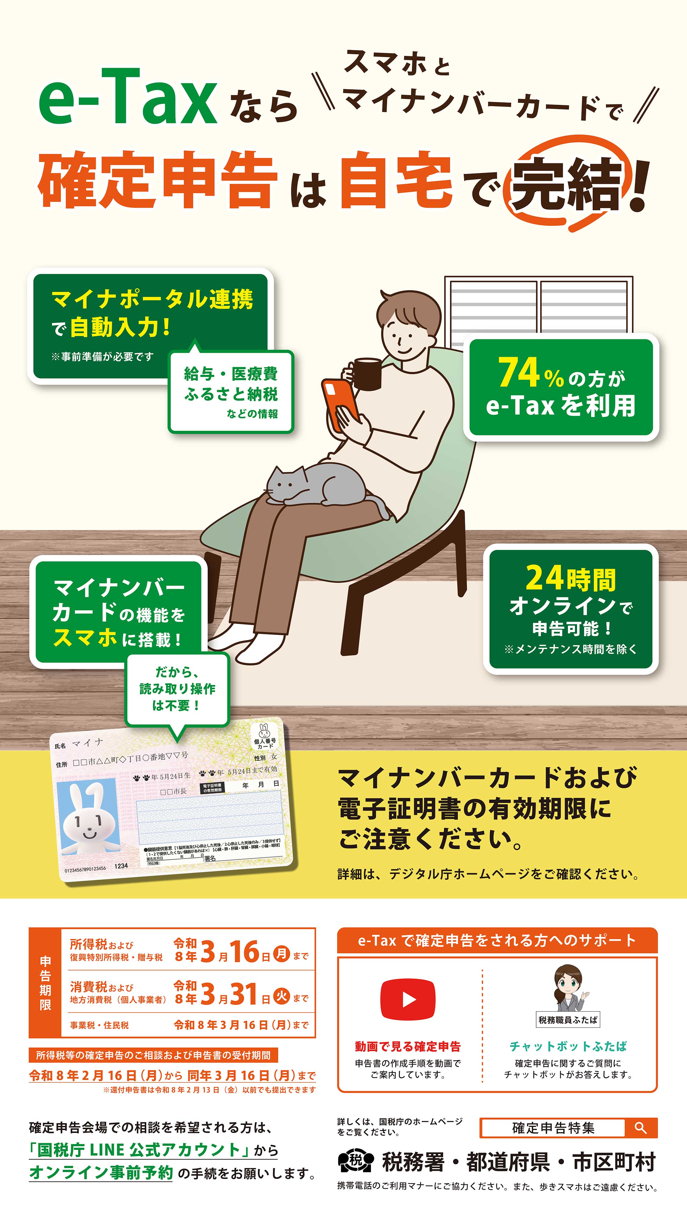 e-Taxならスマホとマイナンバーカードで確定申告は自宅で完結！